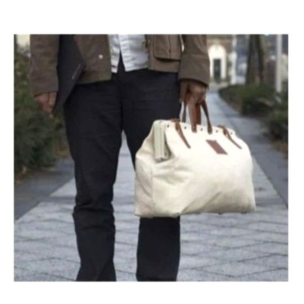 Line of Trade Canvas Weekender Bag Natural Cream Masonry Tool Frame Duffel